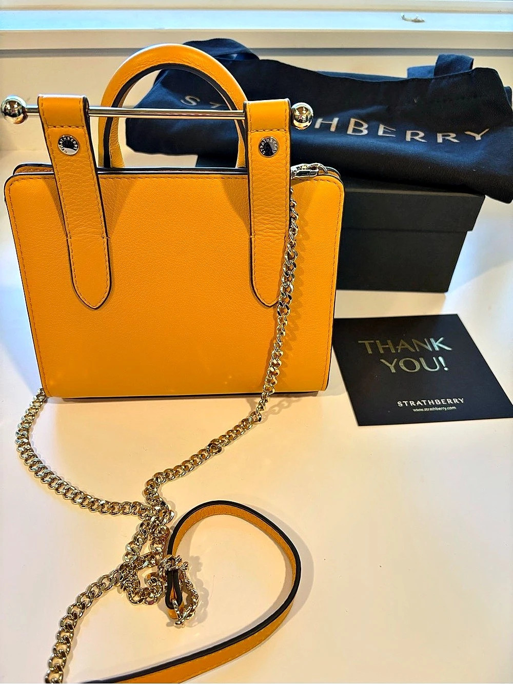 Strathberry Nano Tote Leather in Blossom Like New